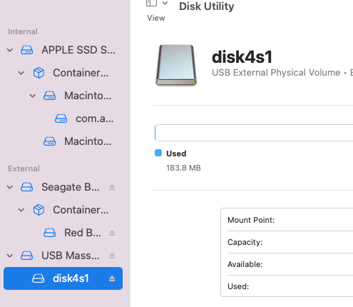 Disk Utility Interface