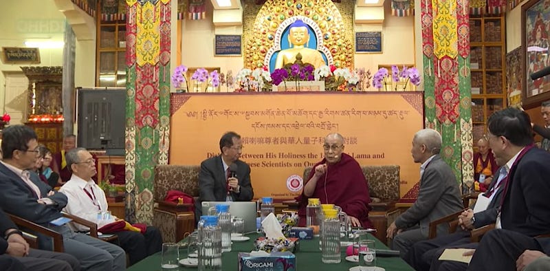 The Dalai Lama engaging with scientists