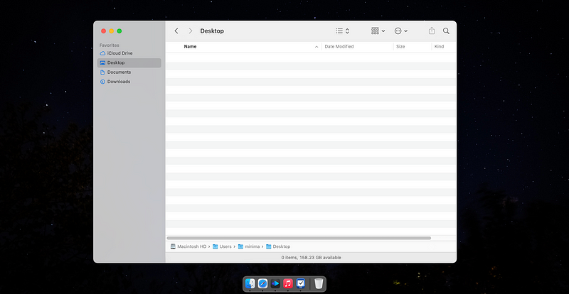 Finder and Dock interface on MacOS