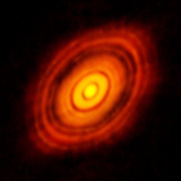 Accretion disk showing potential planet formation