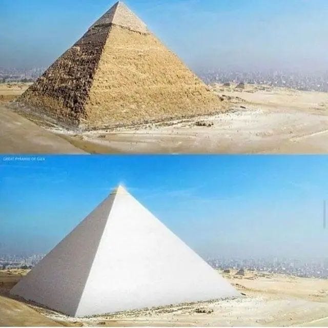 Historical reconstruction of the original pyramids.