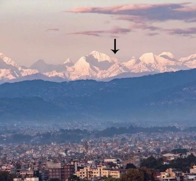 Mount Everest visible from Kathmandu during the lockdown.