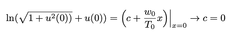 Using Equation 9 to find constant c.