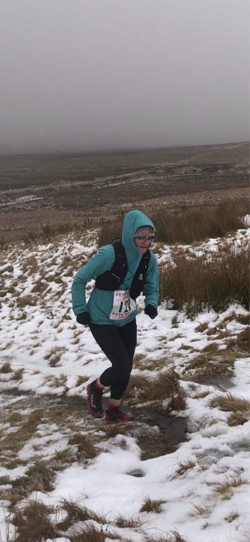 Author during a challenging hill race