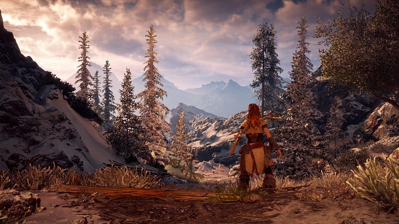 PS5 screenshot showcasing Horizon: Zero Dawn's stunning visuals.