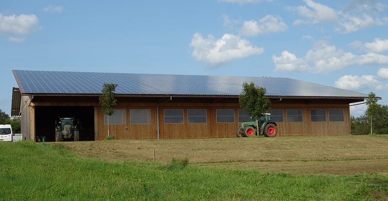 Solar panels on a rooftop