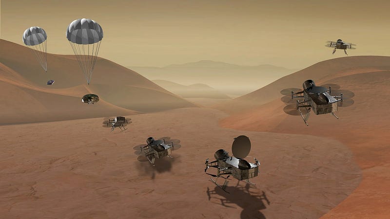 Dragonfly's landing and takeoff sequence, Source: NASA/JPL