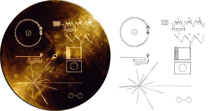 Voyager Golden Record cover with pulsar map