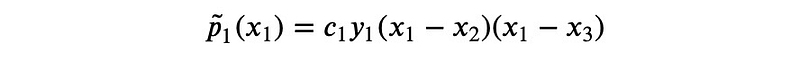 Substituting first point into the polynomial