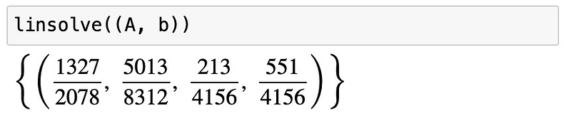 Sympy solution output