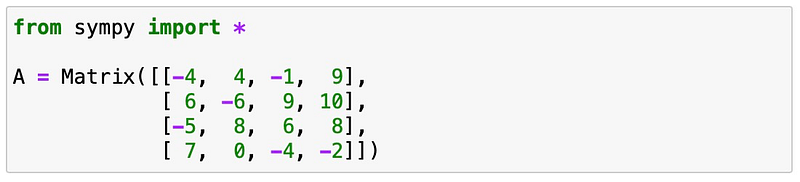 Matrix definition in Python