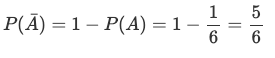 Not rolling a 3 example