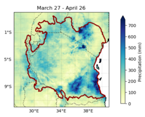 Accumulated rainfall data from East Africa