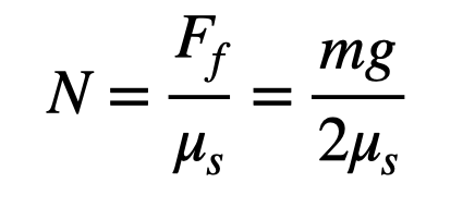 Calculation of normal force based on friction coefficient