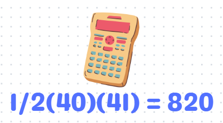 Calculator display showing the result for n=40.