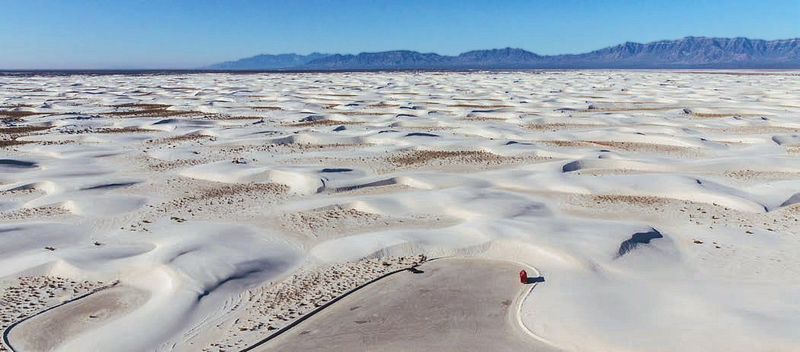 Ancient human footprints preserved in the sand